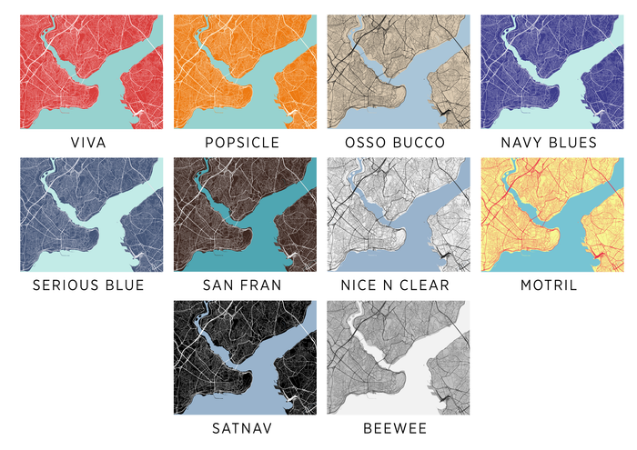 Istanbul Map Print - Choose your color