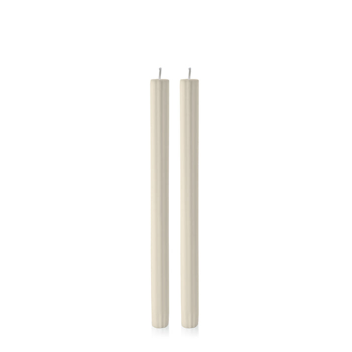Ivory 30cm Fluted Dinner Candles Pack of 2