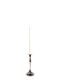 Ivory 31cm LED Taper Candles with Medium Antique Silver Juliette Candle Holders - Set of 6
