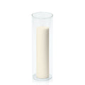 Ivory 5cm x 20cm Pillar in 8cm x 25cm Glass Pack of 1
