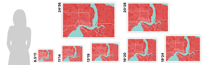 Jacksonville Map Print - Any Color You Like