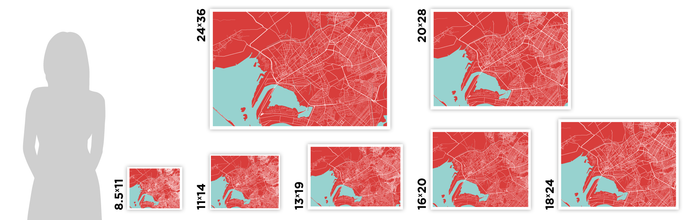 Karachi Map Print - Choose your color