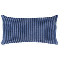 KHAN DARK BLUE STRIPE PATTERNED SOLID MODERN INDUSTRIAL THROW PILLOW