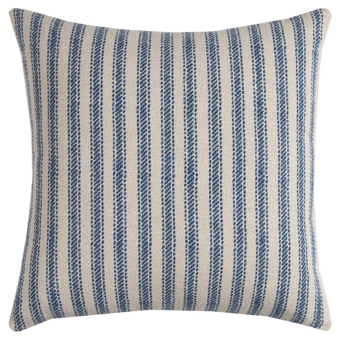 KRAUSE BLUE TICKING STRIPE URBAN FARMHOUSE THROW PILLOW
