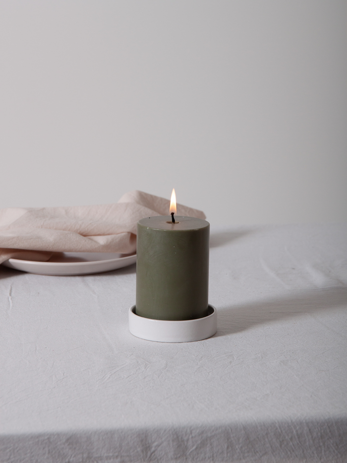 Lace Zara Ceramic Pillar Candle Holder - Small Pack of 1
