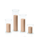 Latte 5cm Pillar in 8cm Glass, Sm - Set of 6