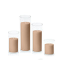Latte 7cm Pillar in 8cm Glass, Sm - Set of 6