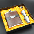 Leather Flask Gift Set