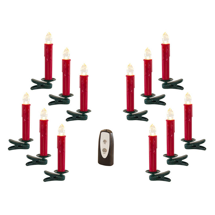LED Clip On Taper Candle 6.5" H Set/24