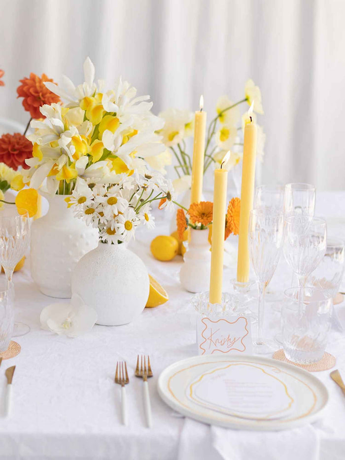 Lemon 30cm Dinner Candles - Pack of 96