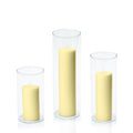 Lemon 5cm Pillar in 8cm Glass Set - Med Pack of 1