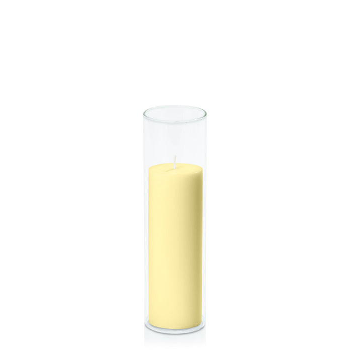 Lemon 5cm x 15cm Pillar in 5.8cm x 20cm Glass Pack of 1