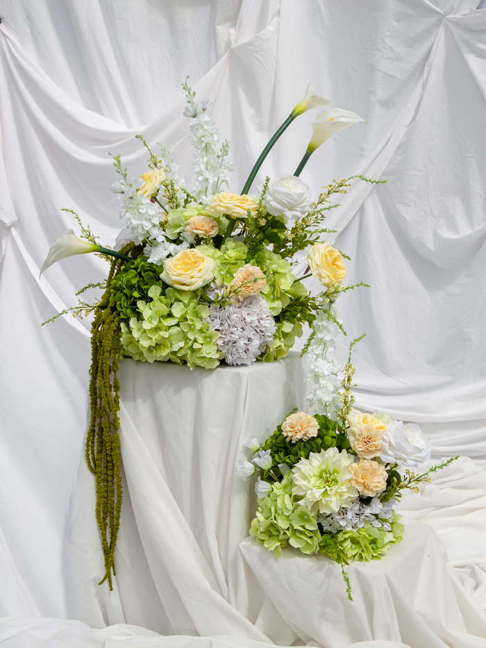 Lemon Rose & Green Hydrangea Cloud - Extra Large