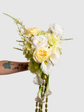 Lemon Rose & Green Hydrangea Wedding Bouquet