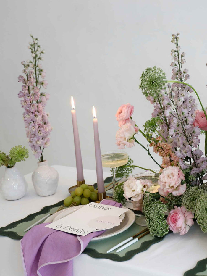 Lilac 40cm Dinner Candles Pack of 4