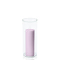 Lilac 5cm x 15cm Pillar in 8cm x 20cm Glass Pack of 1