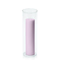 Lilac 5cm x 20cm Pillar in 8cm x 25cm Glass Pack of 1