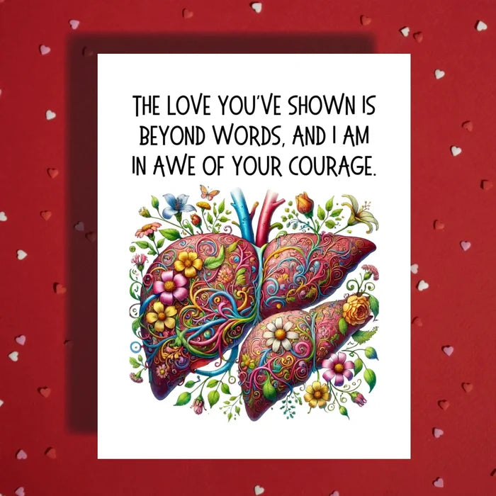 Liver Donor Thank You Card Organ Donor Appreciation Transplant Thank You
