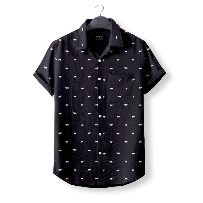Livestock icon Pattern- Button Down Shirts for farmers