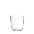 Clear transparent Longplay Sleeve M 12oz shown from a front angle against a white background, featuring the embossed "Long Play" logo on the side of the reusable cup sleeve.
