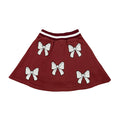 Maroon and White Bows Skort