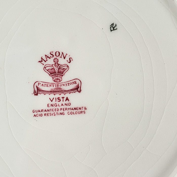 Mason's Patent Ironstone Red Transferware Plate VISTA 10 1/2" England