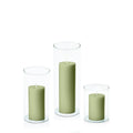 Matcha 5cm Pillar in 8cm Glass, Sm - Set of 6