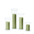 Matcha 5cm Pillar in 8cm Glass, Sm - Set of 6