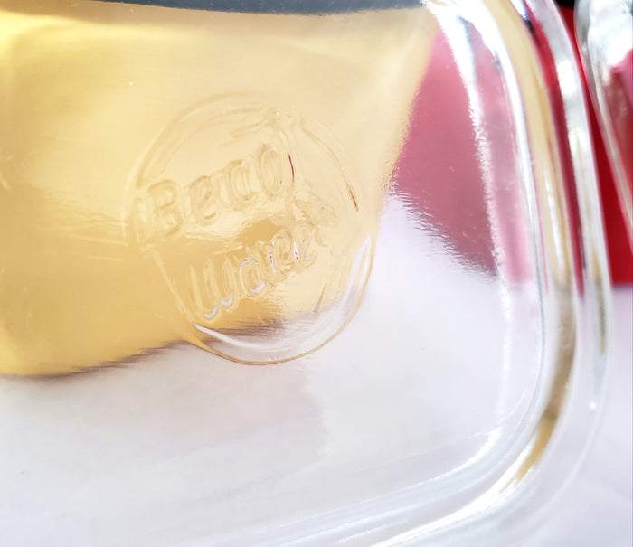 Mid Century Enameled Refrigerator Dishes w/ Glass Lids - Set of 3 by Beco Ware