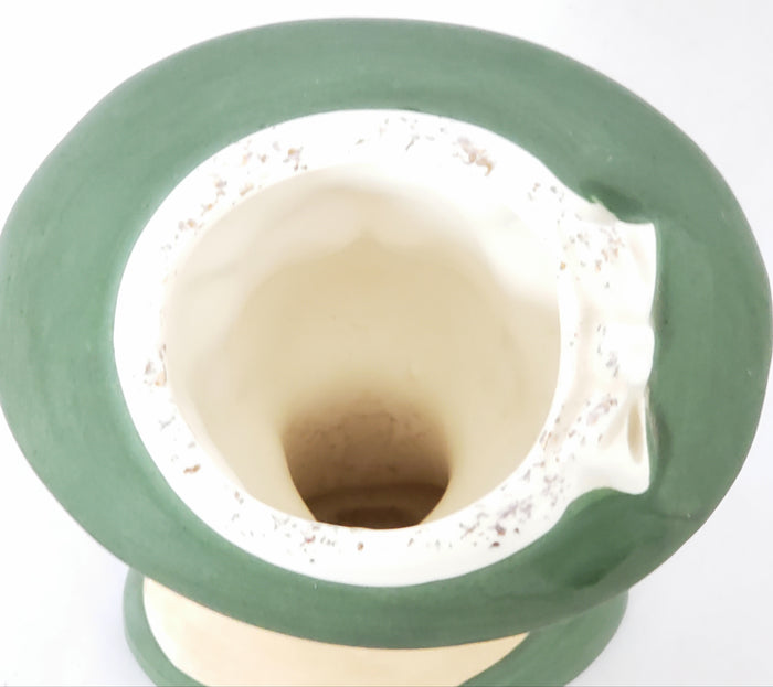 Mid-Century Lady Head Vase - Planter in Green Labeled Lee Wards Japan