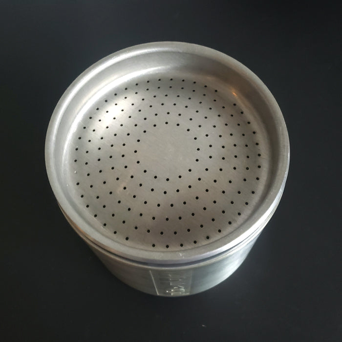 Midcentury Spun Aluminum Kitchen Canister Set of 5 Italy Plus Grease Canister ca. 1950s