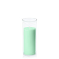Mint Green 7cm x 15cm Pillar in 8cm x 20cm Glass Pack of 1