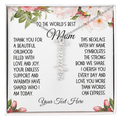 Mom Gift, Personalized Vertical Name Necklace (1-4 names): Thank You For A Beautiful Childhood...