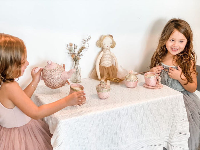 Mon Ami Floral Stuffed Toy Tea Set