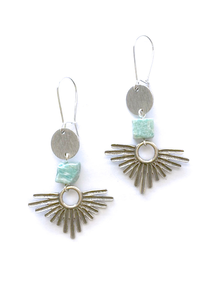 Native Amazonite Silver Earrings