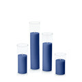 Navy 5cm Pillar in 5.8cm Glass Set - Med Pack of 1