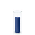 Navy 5cm x 15cm Pillar in 8cm x 20cm Glass Pack of 1