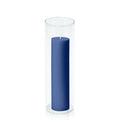 Navy 5cm x 20cm Pillar in 8cm x 25cm Glass Pack of 1