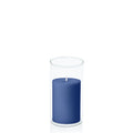 Navy 7cm x 10cm Pillar in 8cm x 15cm Glass Pack of 1