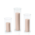 Nude 5cm Pillar in 8cm Glass Set - Med Pack of 1