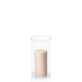 Nude 5cm x 10cm Pillar in 8cm x 15cm Glass Pack of 1
