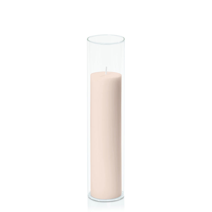 Nude 5cm x 20cm Pillar in 5.8cm x 25cm Glass Pack of 1