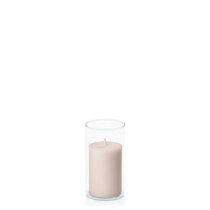 Nude 5cm x 7.5cm Pillar in 5.8cm x 12cm Glass Pack of 1