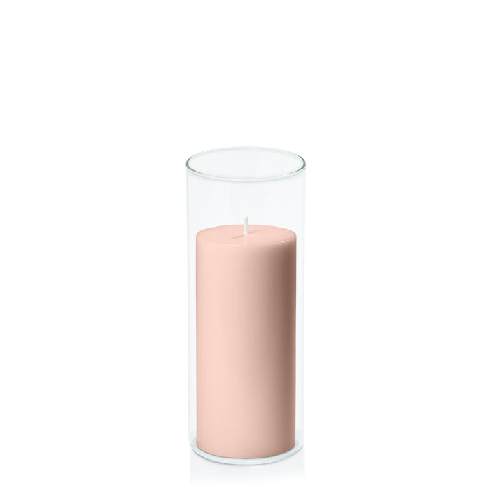 Nude 7cm x 15cm Pillar in 8cm x 20cm Glass Pack of 1