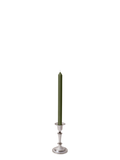 Olive 30cm Dinner Candles with Medium Antique Silver Eloise Candle Holders - Set of 12 Pack of 12