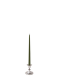 Olive 35cm Taper Candles with Small Antique Silver Eloise Candle Holders - Set of 12 Pack of 12
