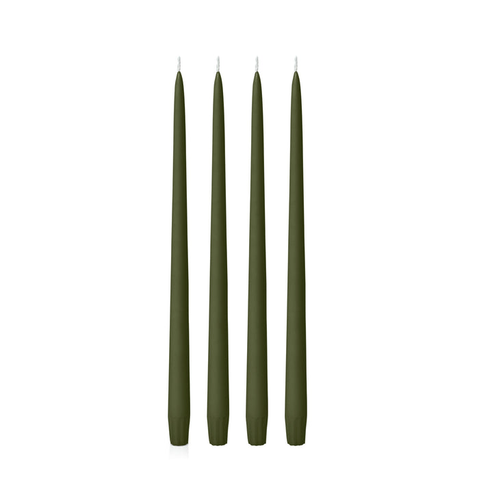 Olive 35cm Taper Candles Pack of 4