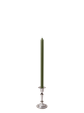 Olive 40cm Dinner Candles with Medium Antique Silver Eloise Candle Holders - Set of 12 Pack of 12