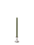 Olive 40cm Dinner Candles with Small Antique Silver Eloise Candle Holders - Set of 12 Pack of 12