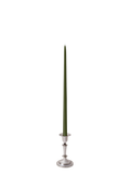 Olive 45cm Taper Candles with Medium Antique Silver Eloise Candle Holders - Set of 6 Pack of 6